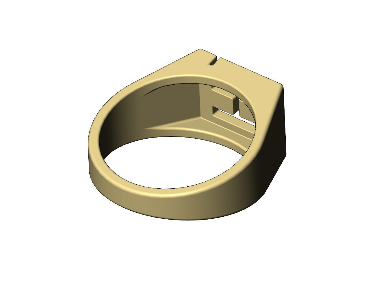 F Fendi reactangular signet ring Us sizes 6to11 3D print model_10