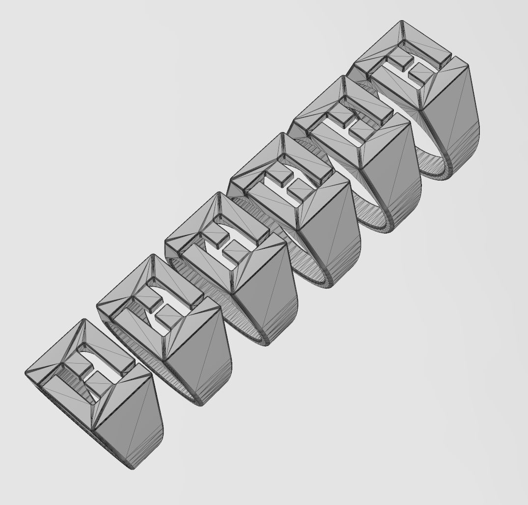 F Fendi reactangular signet ring Us sizes 6to11 3D print model_15