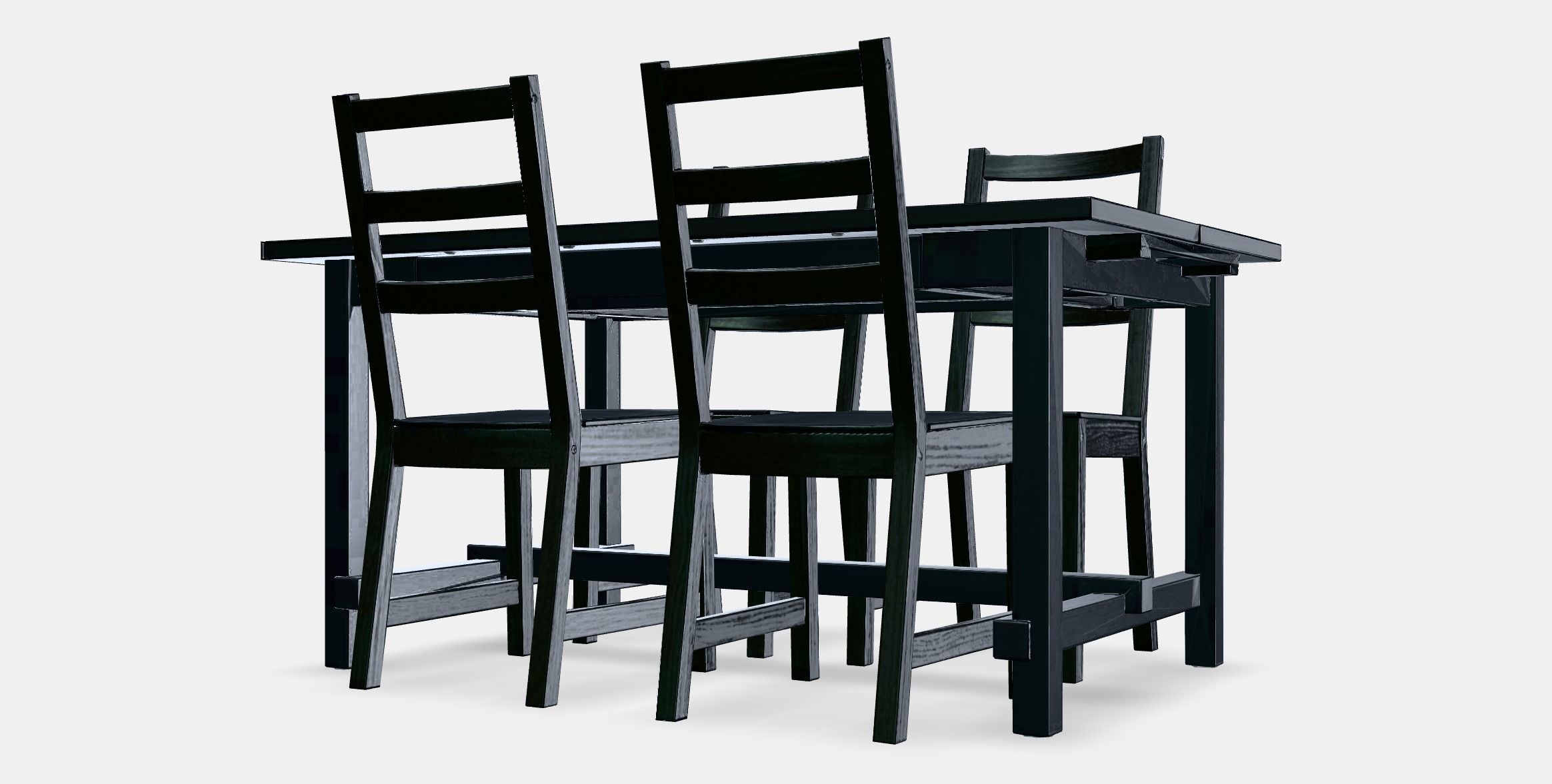 NORDVIKEN - NORDVIKEN Table and 4 chairs Low-poly 3D model_13