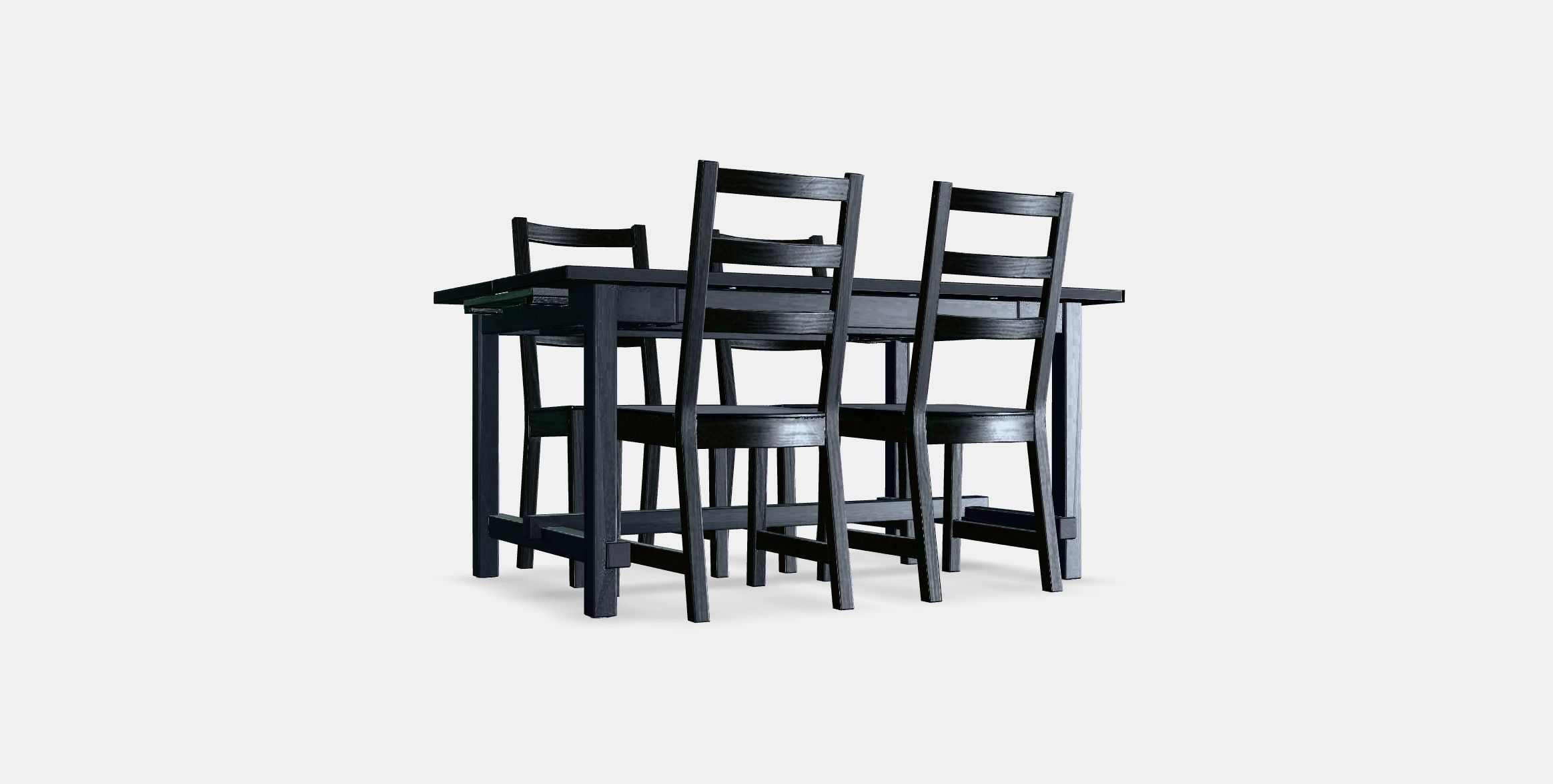 NORDVIKEN - NORDVIKEN Table and 4 chairs Low-poly 3D model_16