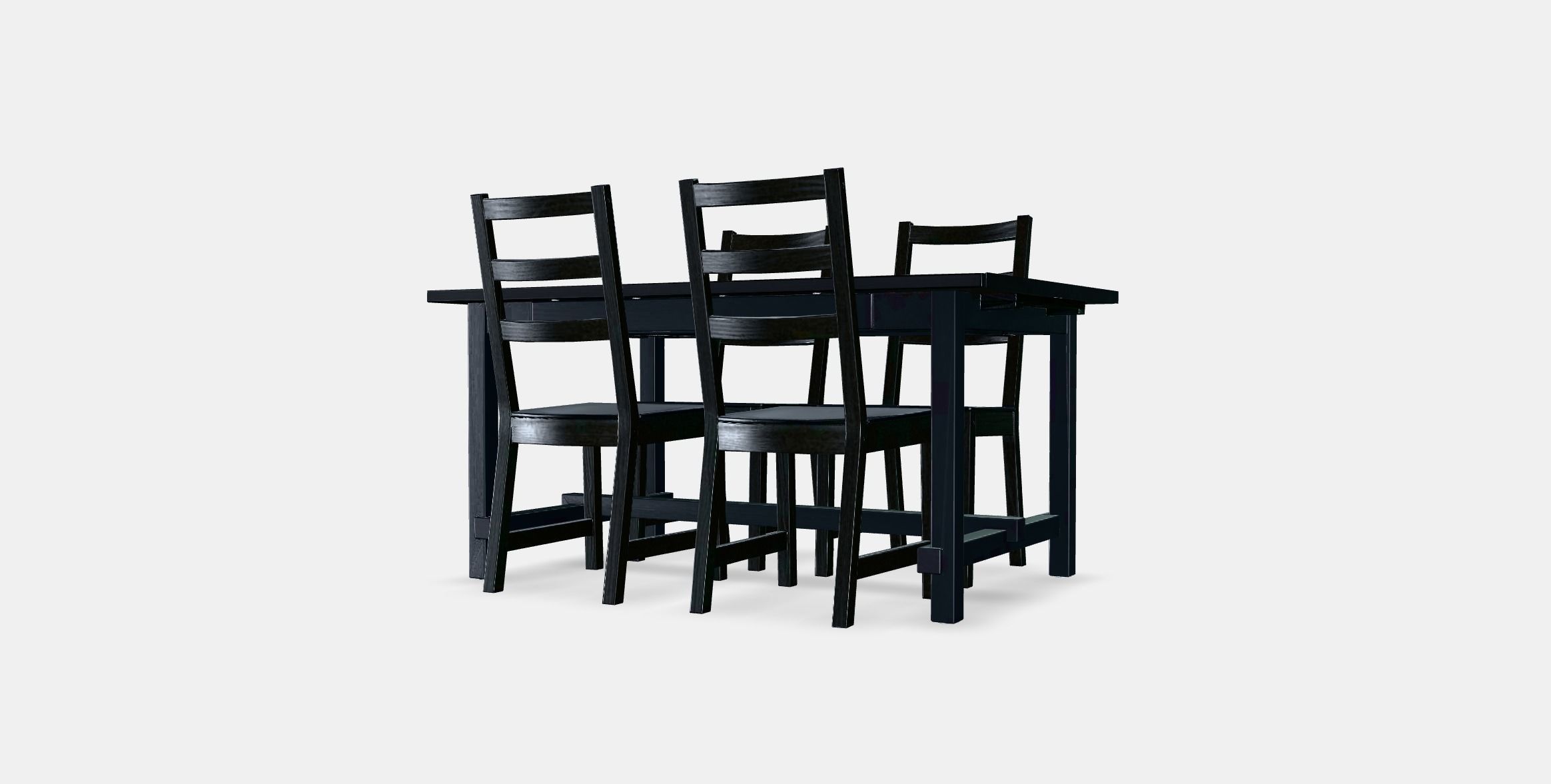NORDVIKEN - NORDVIKEN Table and 4 chairs Low-poly 3D model_5