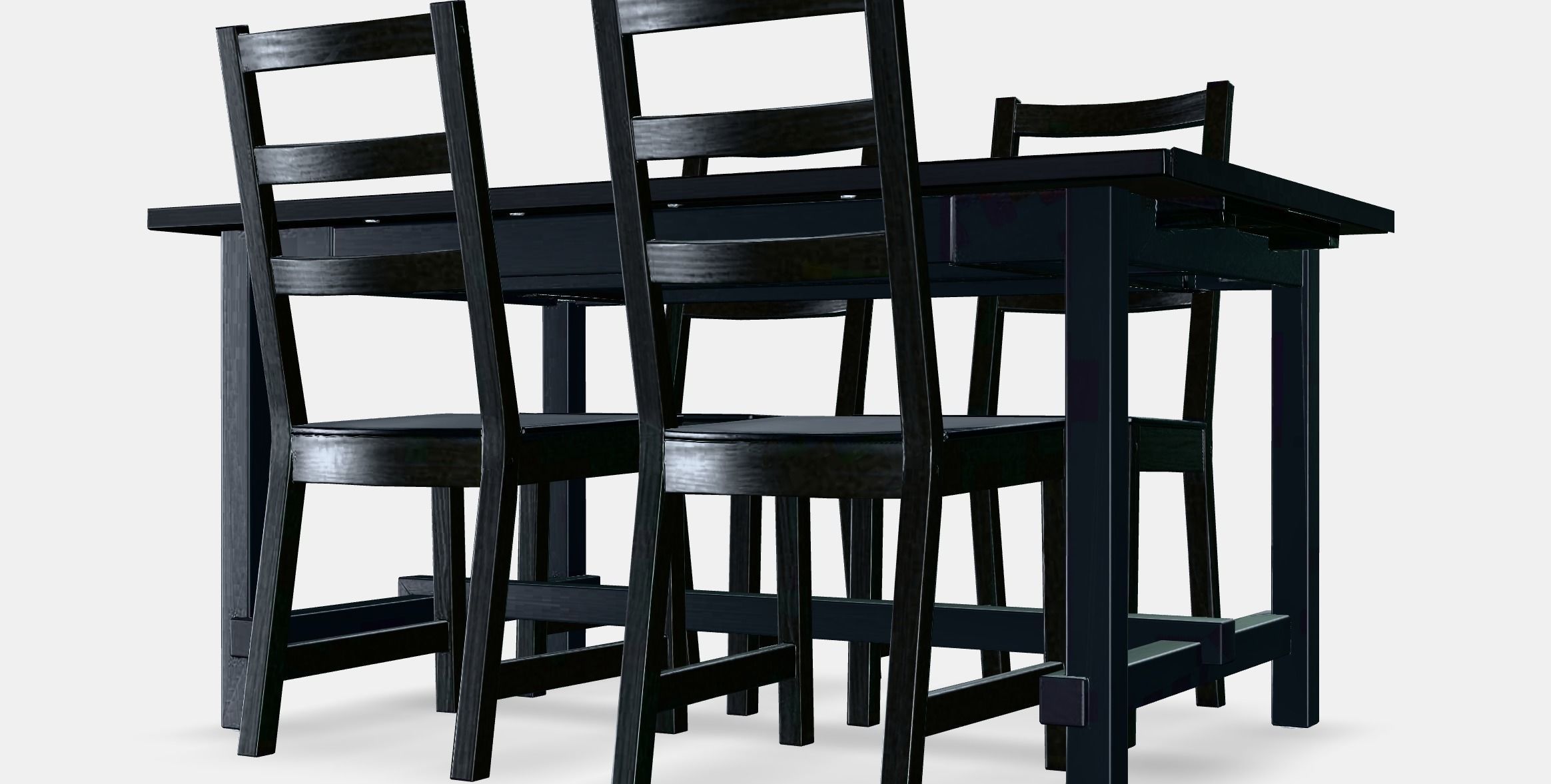 NORDVIKEN - NORDVIKEN Table and 4 chairs Low-poly 3D model_6