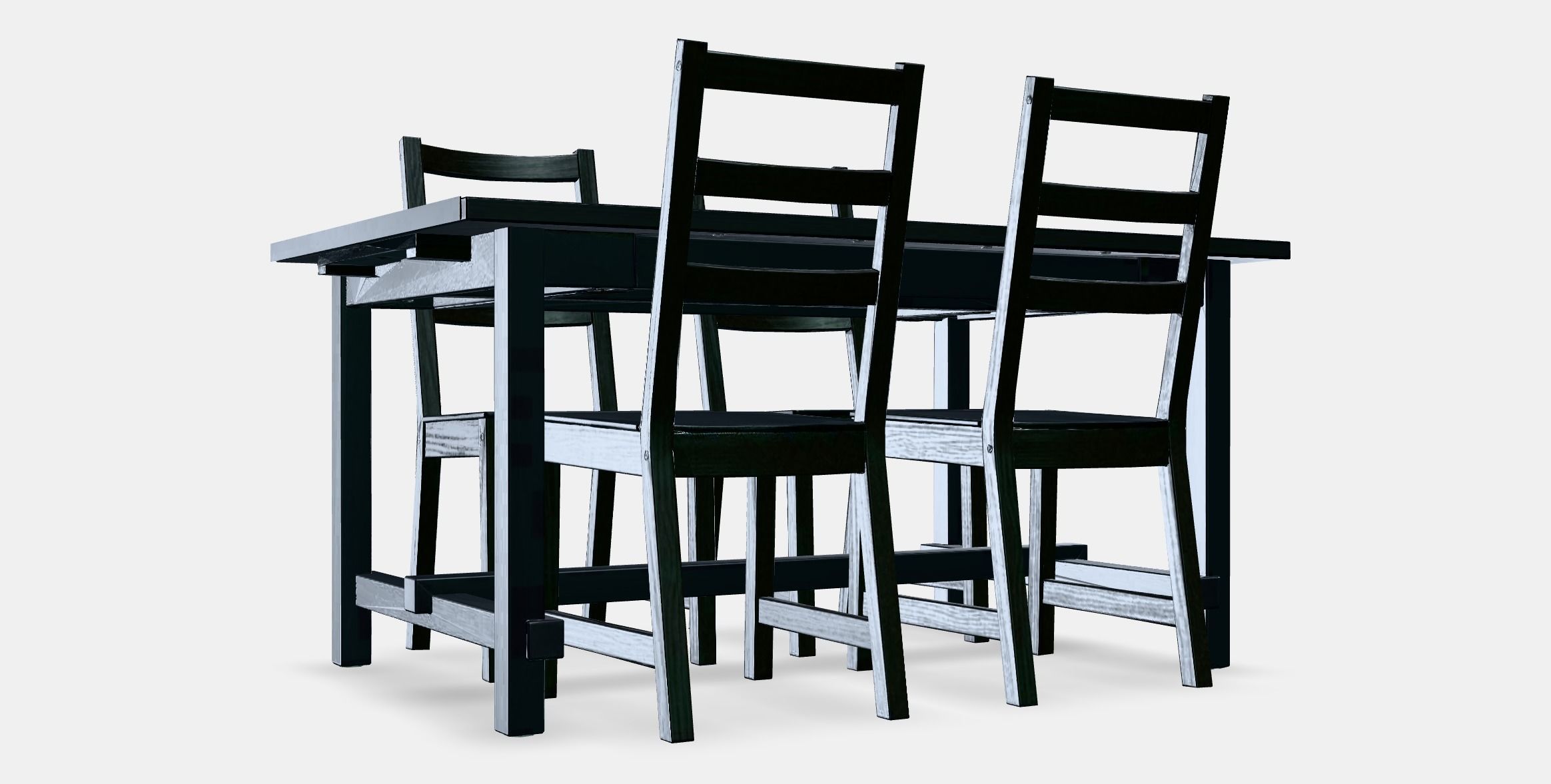NORDVIKEN - NORDVIKEN Table and 4 chairs Low-poly 3D model_9