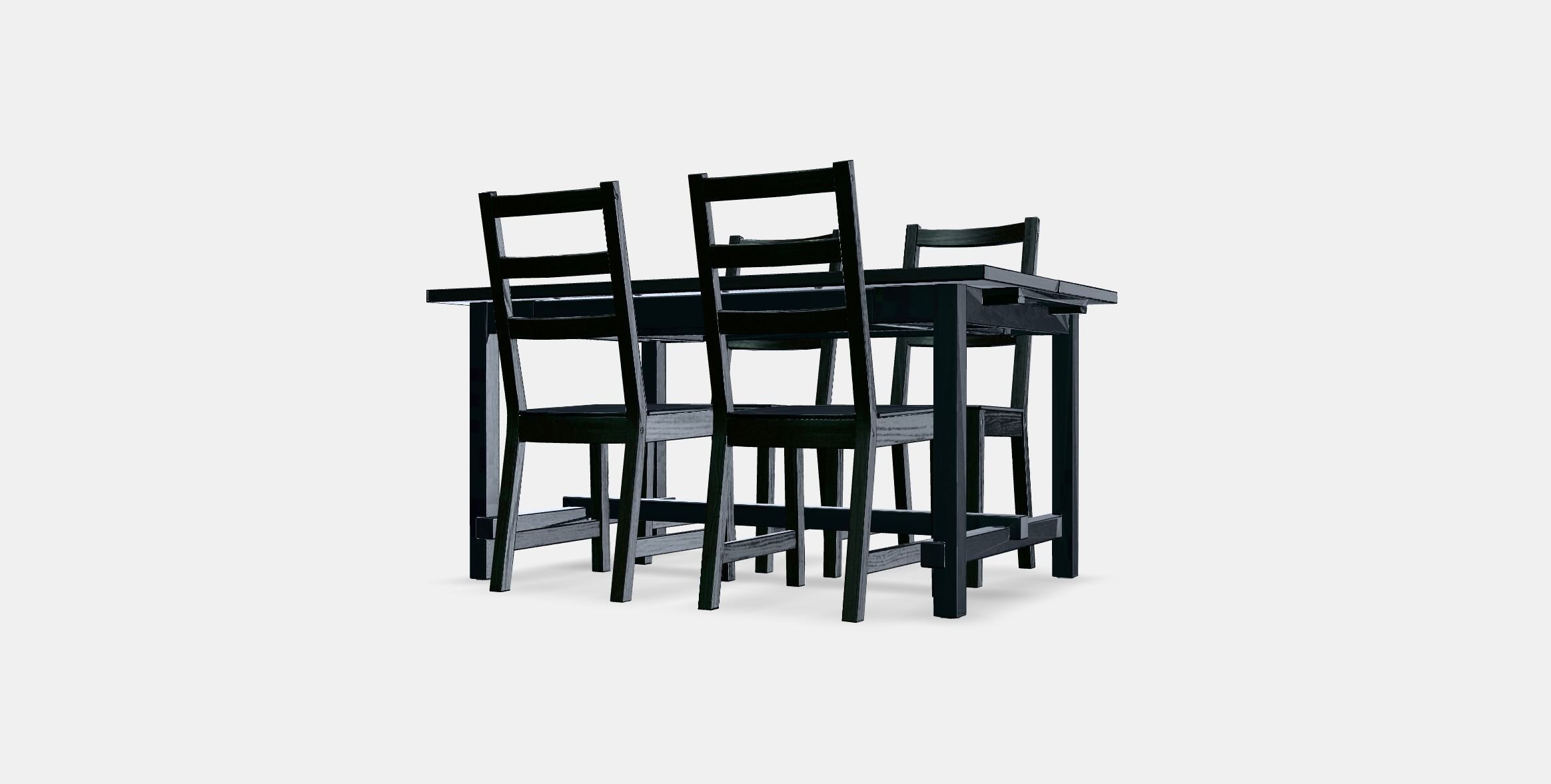 NORDVIKEN - NORDVIKEN Table and 4 chairs Low-poly 3D model_12