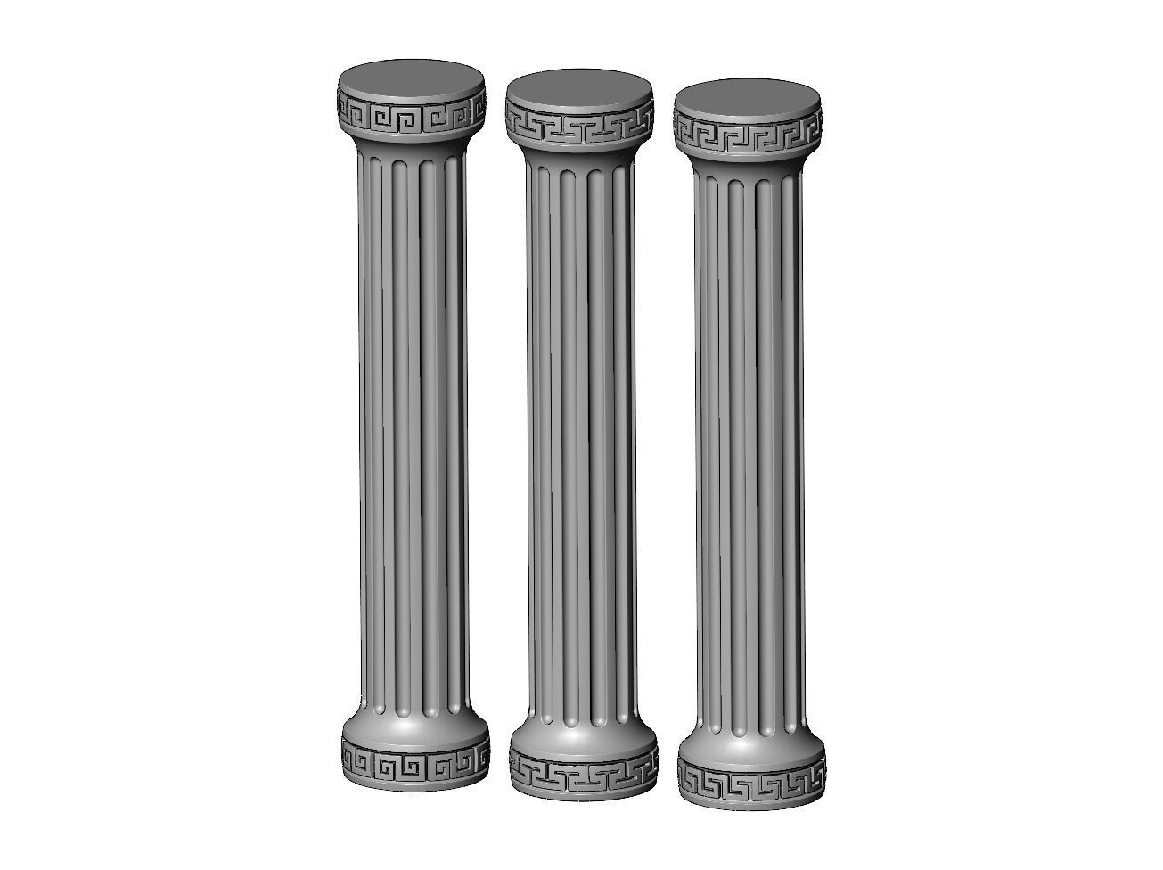 Fluted greek key model making miniature pillar columns 3D print model_16