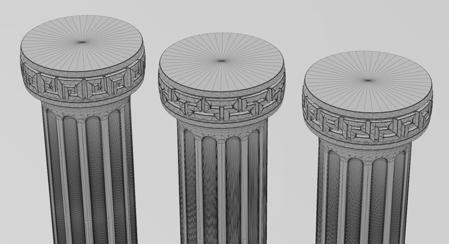 Fluted greek key model making miniature pillar columns 3D print model_14