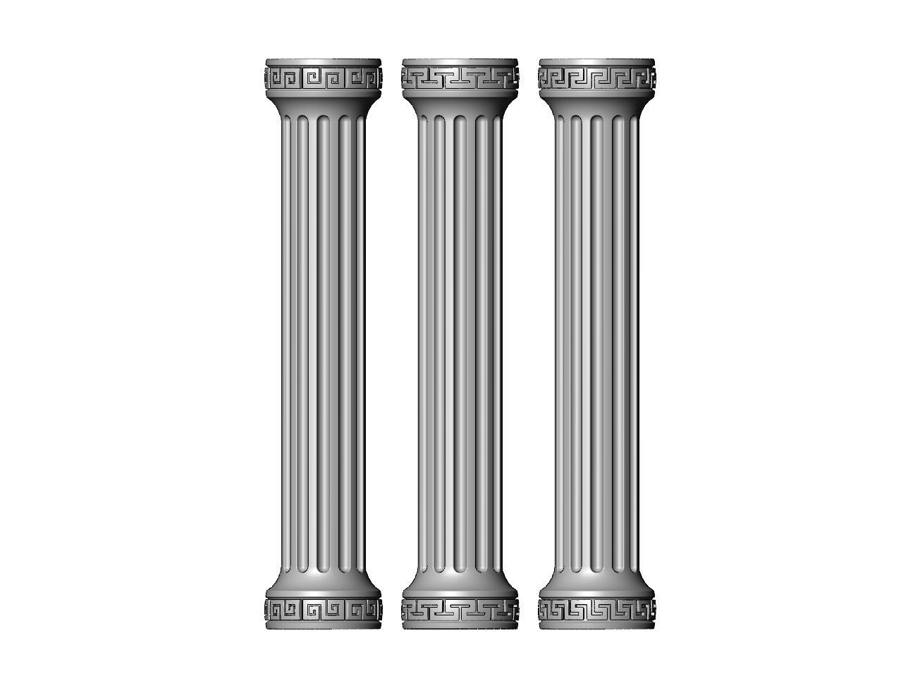 Fluted greek key model making miniature pillar columns 3D print model_1