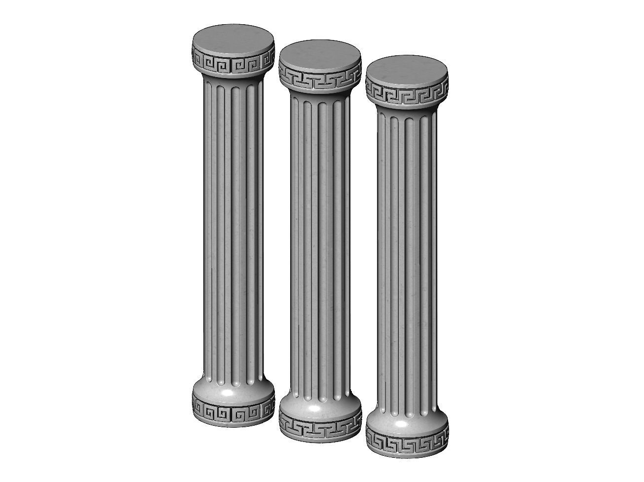 Fluted greek key model making miniature pillar columns 3D print model_8