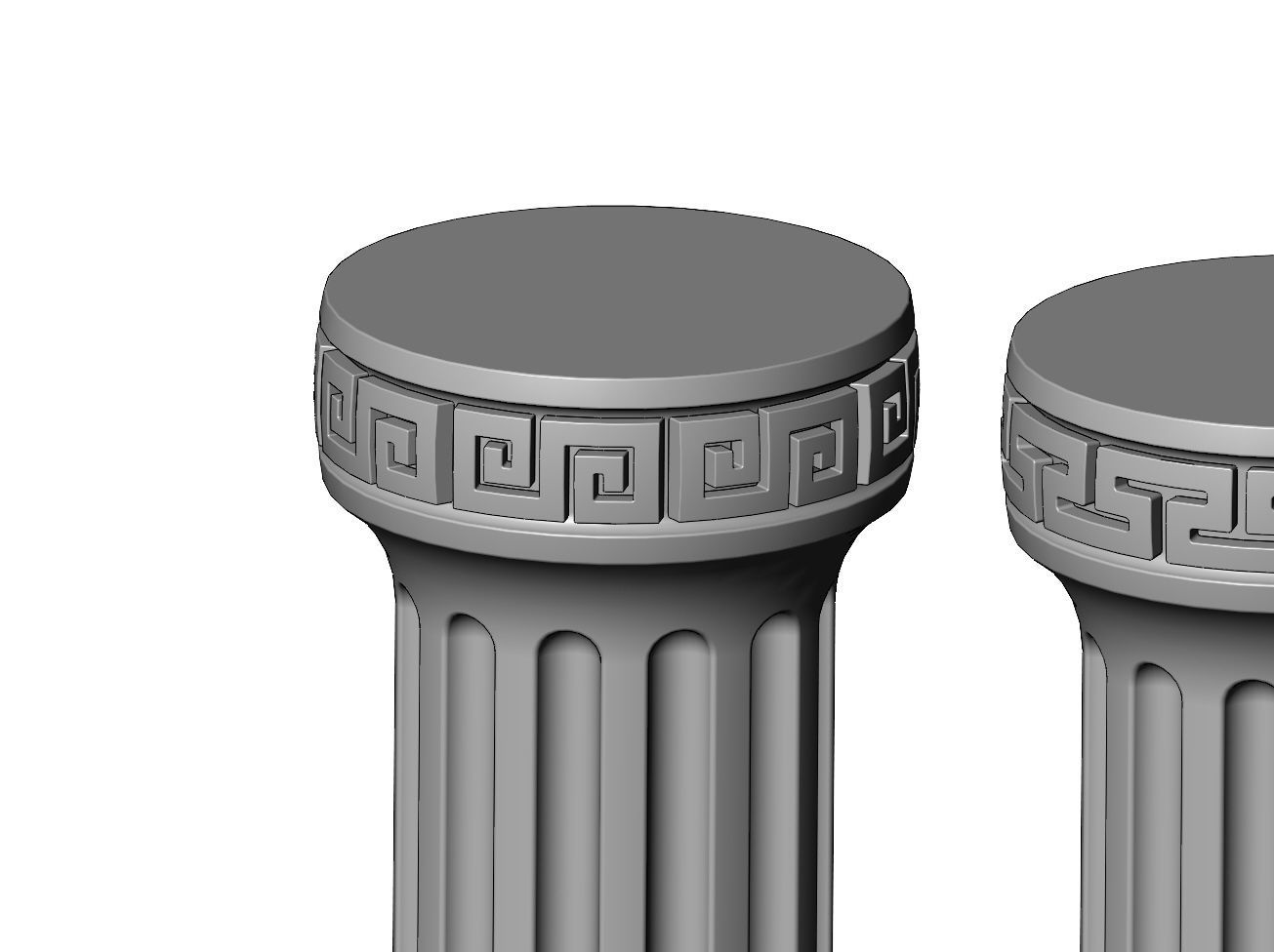Fluted greek key model making miniature pillar columns 3D print model_3