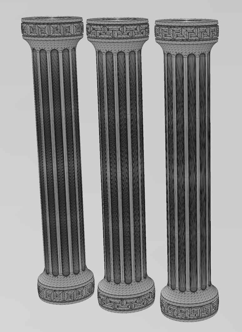 Fluted greek key model making miniature pillar columns 3D print model_13