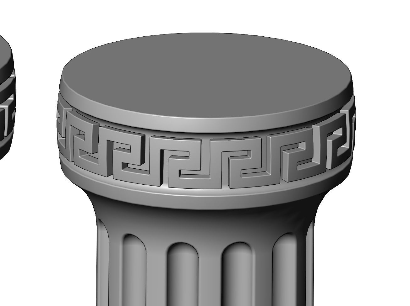 Fluted greek key model making miniature pillar columns 3D print model_5