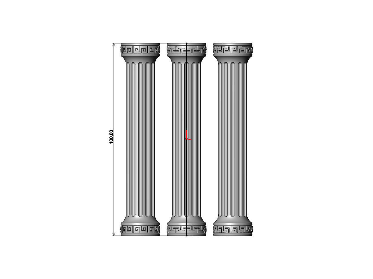 Fluted greek key model making miniature pillar columns 3D print model_6