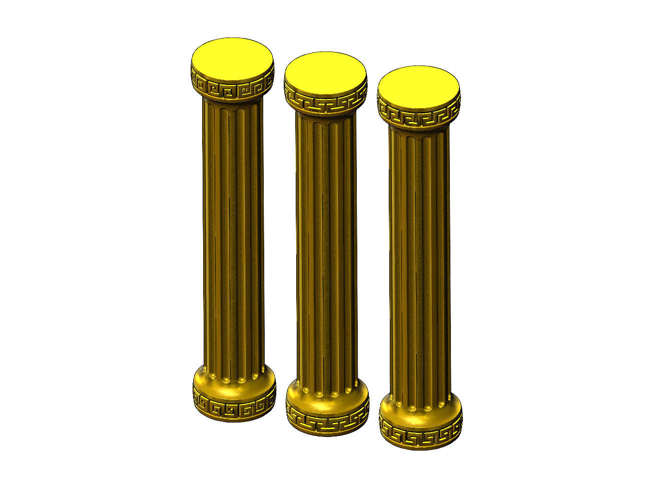 Fluted greek key model making miniature pillar columns 3D print model_11
