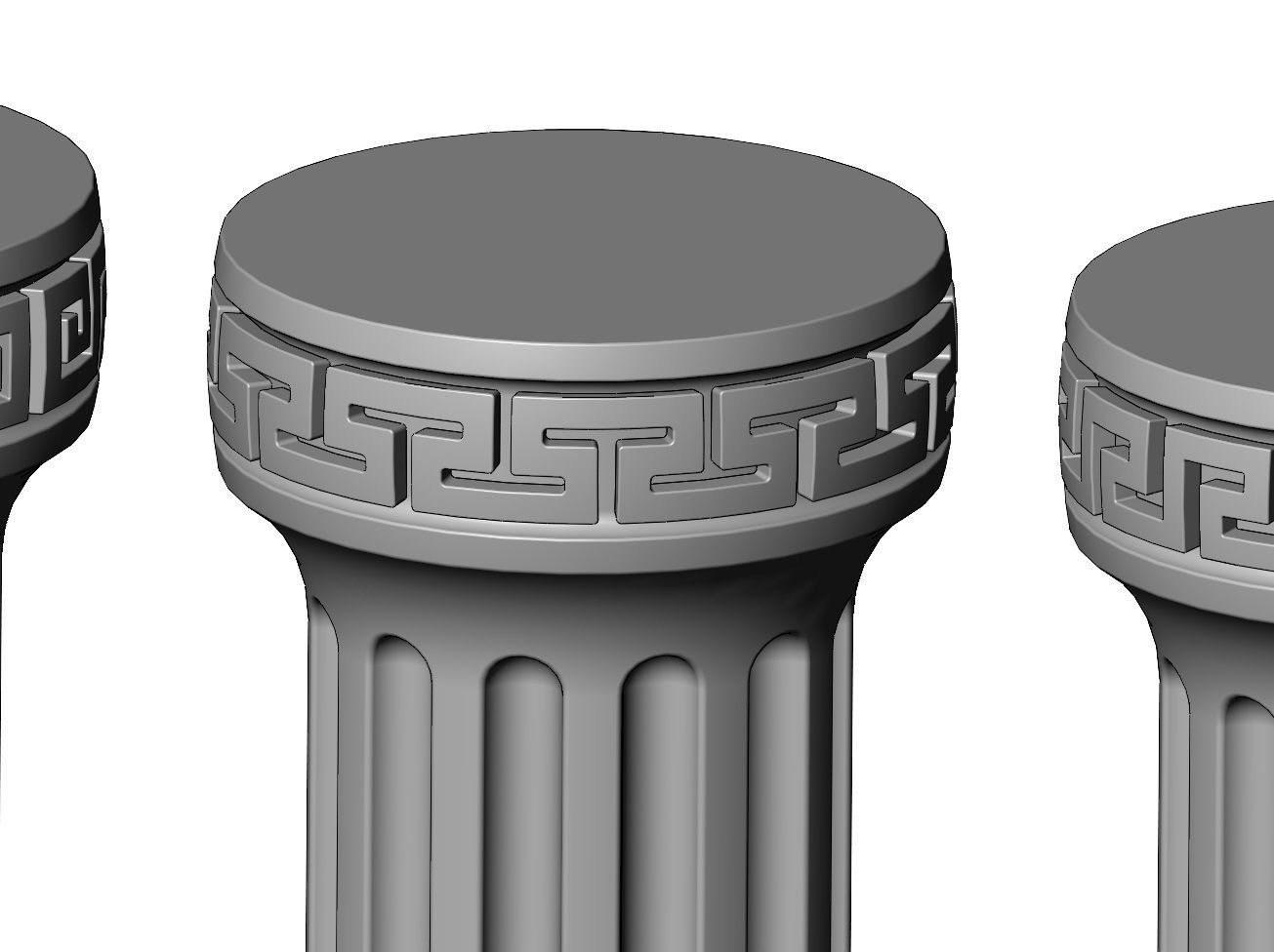 Fluted greek key model making miniature pillar columns 3D print model_4