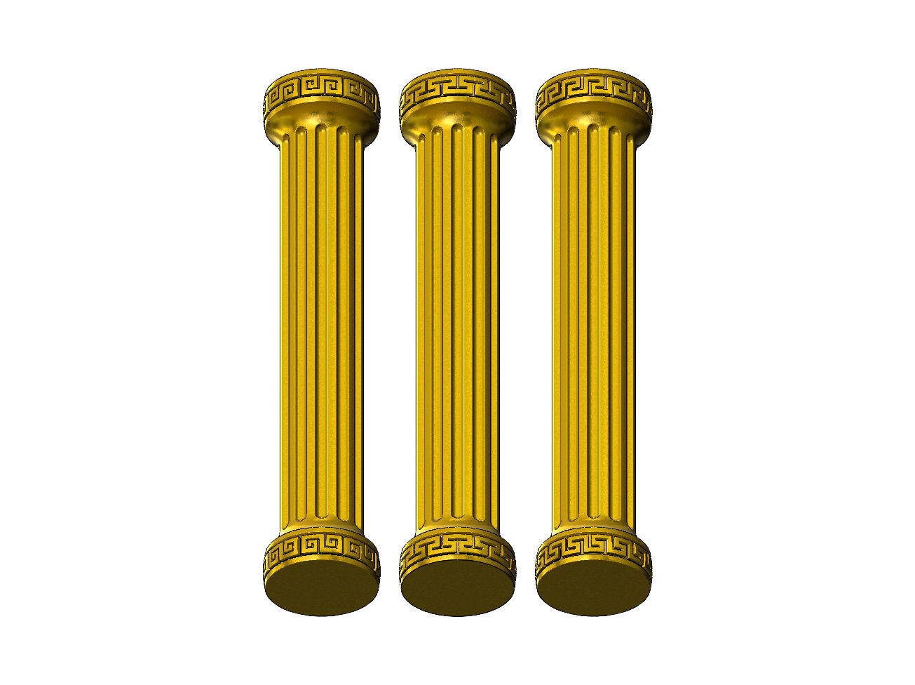 Fluted greek key model making miniature pillar columns 3D print model_12