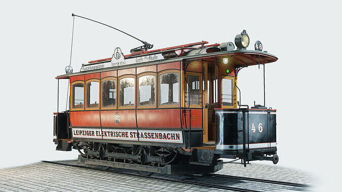 Herbrand VN 125 Historic Tram Modular  Low-poly 3D model