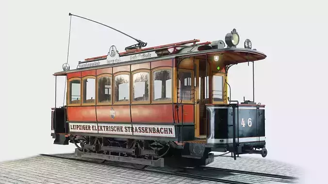 Herbrand VN 125 Historic Tram Modular  Low-poly 3D model