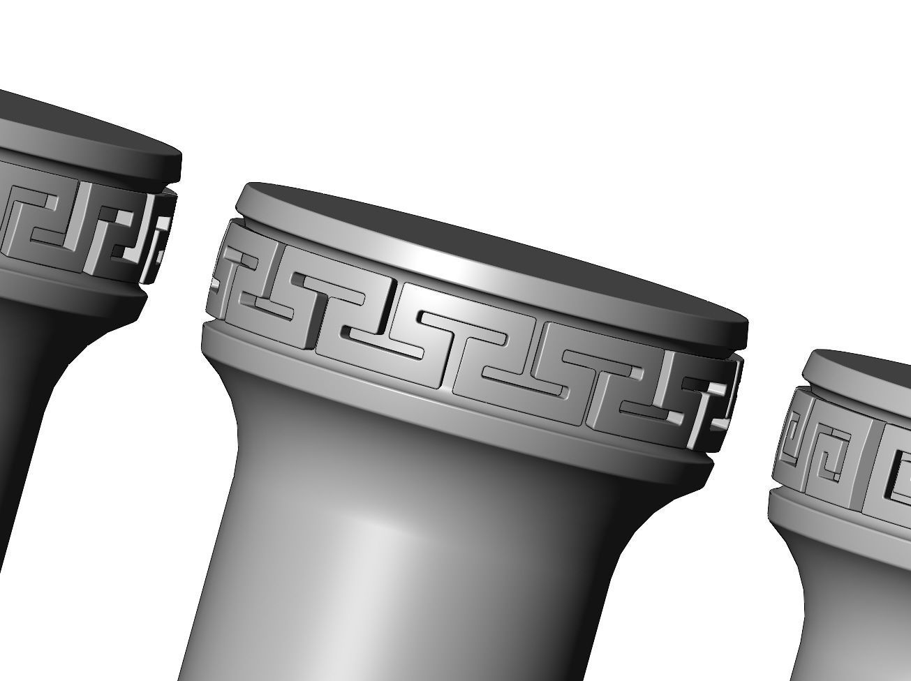 Simple greek key model making miniature pillar columns 3D print model_4