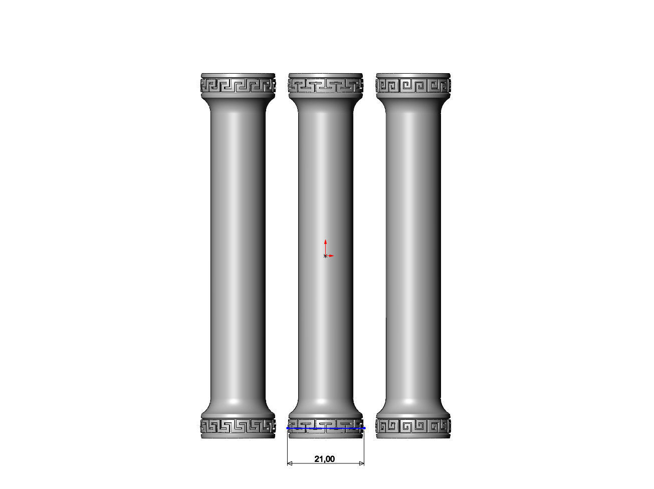Simple greek key model making miniature pillar columns 3D print model_7