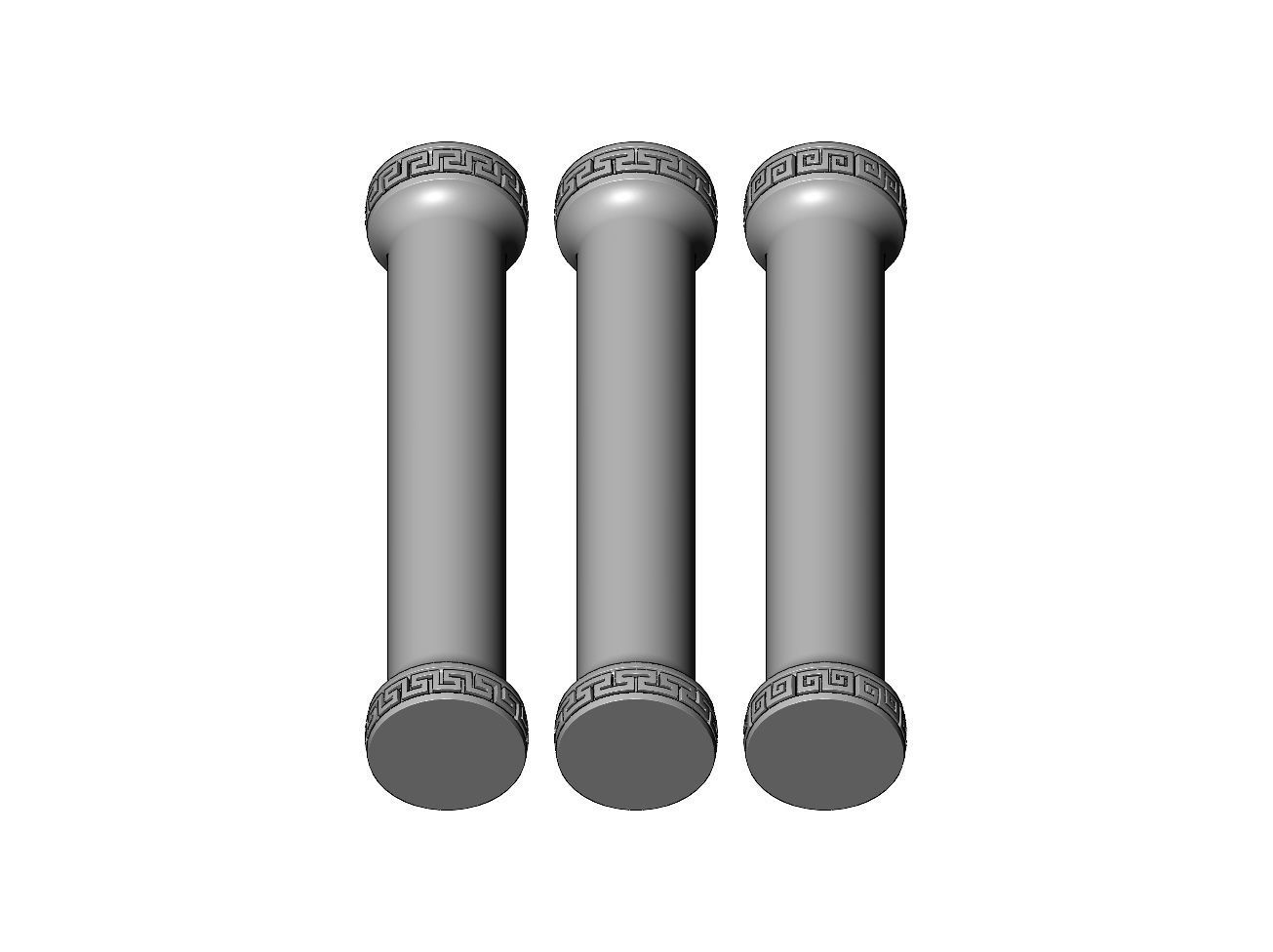 Simple greek key model making miniature pillar columns 3D print model_2