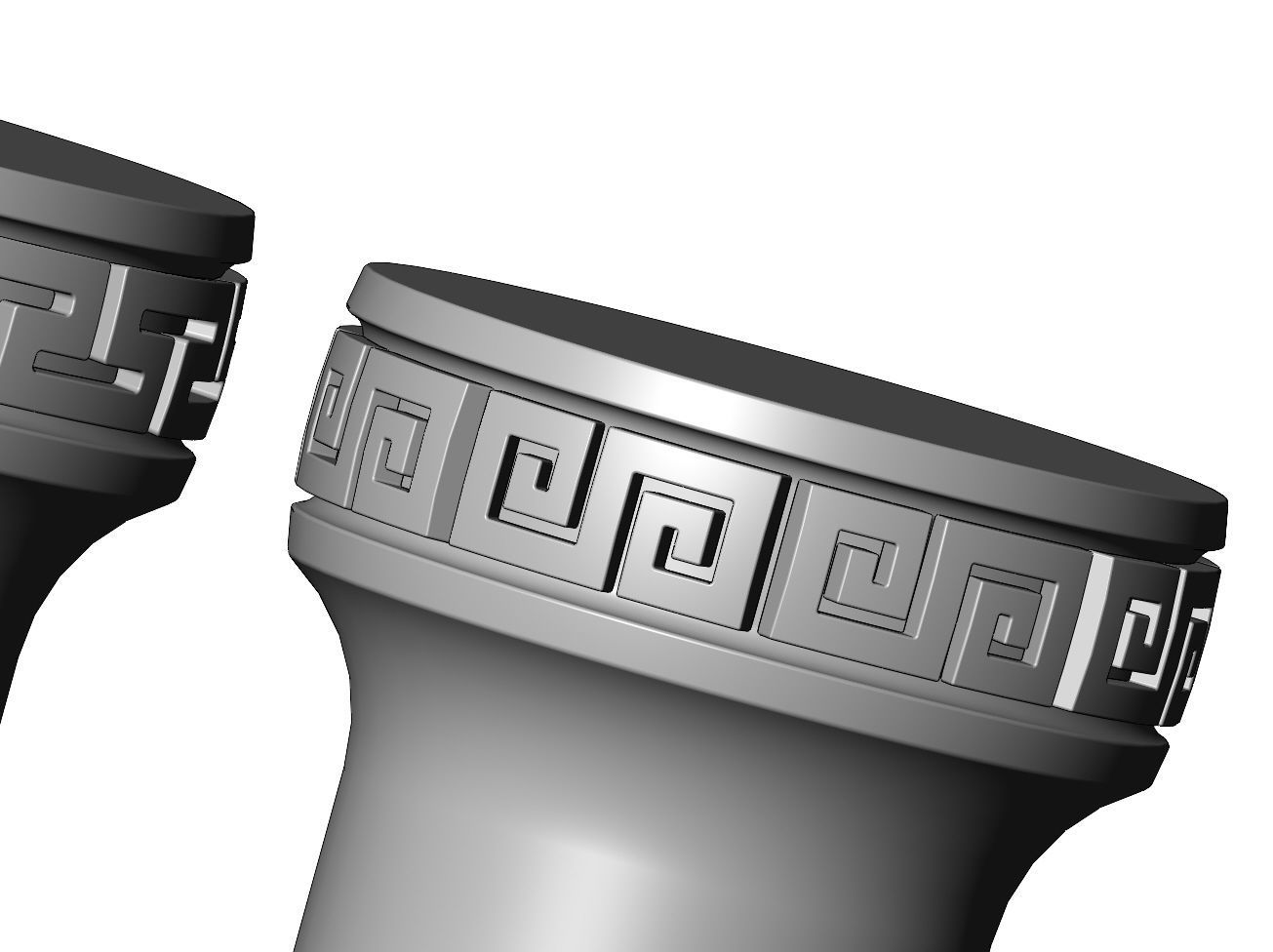 Simple greek key model making miniature pillar columns 3D print model_5