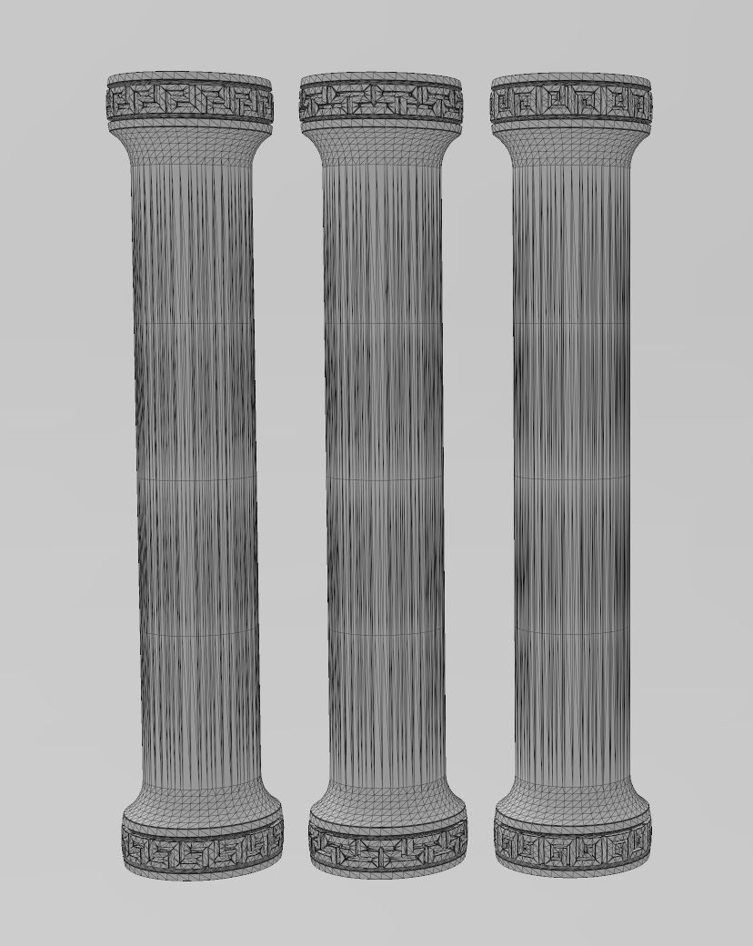 Simple greek key model making miniature pillar columns 3D print model_18