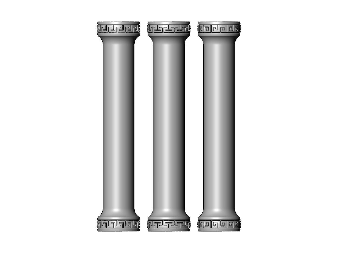Simple greek key model making miniature pillar columns 3D print model_1