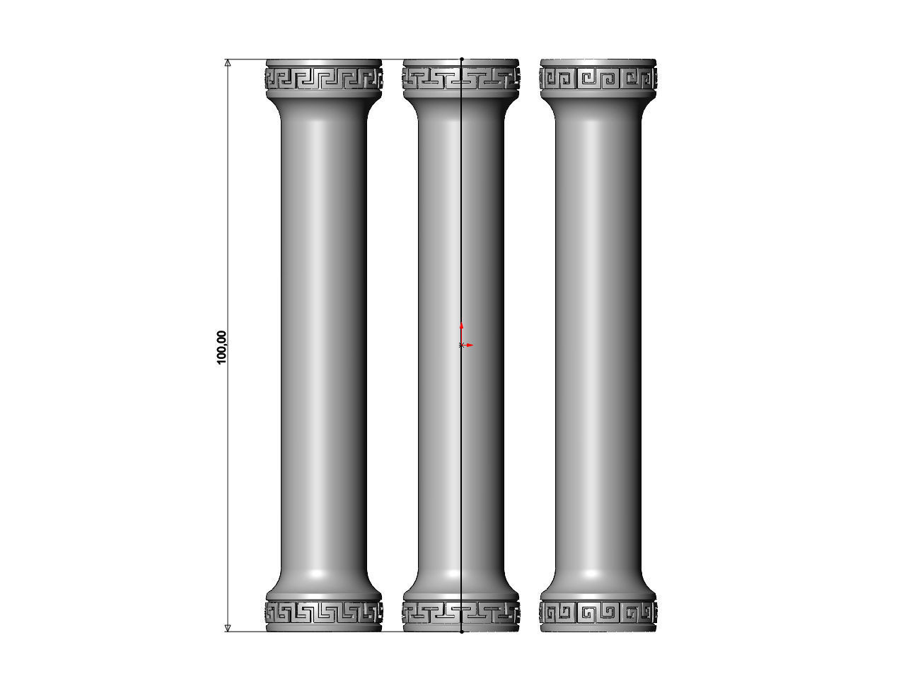 Simple greek key model making miniature pillar columns 3D print model_6