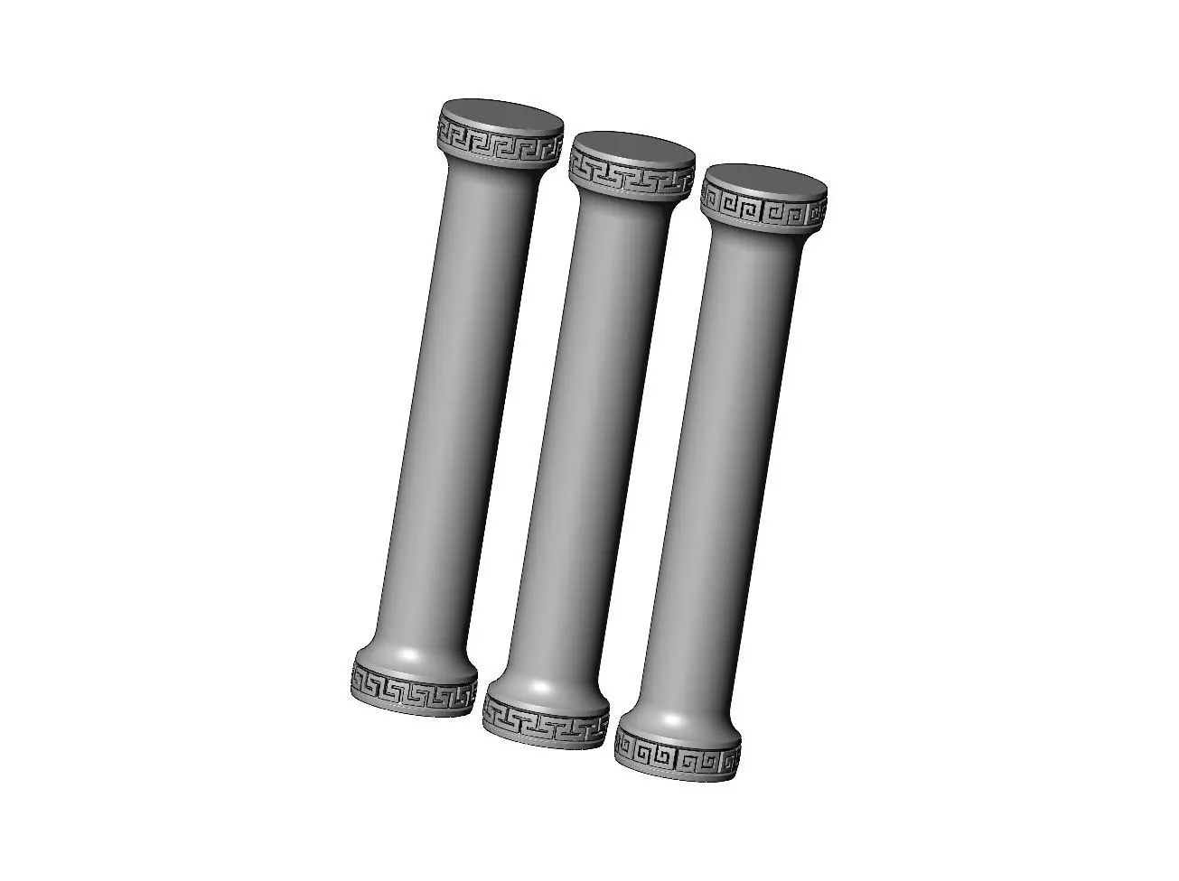 Simple greek key model making miniature pillar columns 3D print model_0