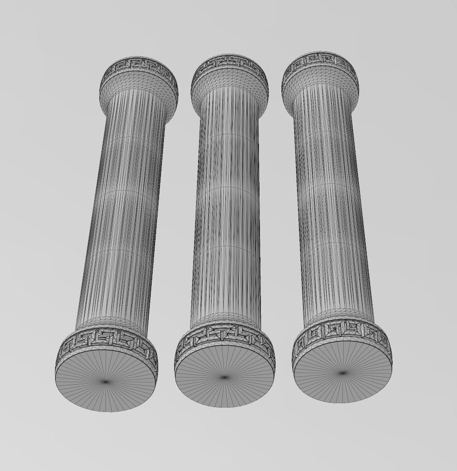 Simple greek key model making miniature pillar columns 3D print model_14