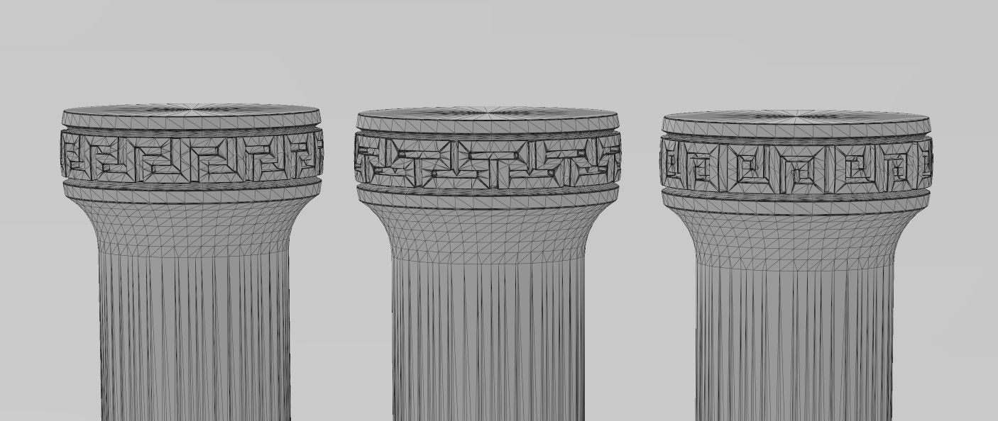 Simple greek key model making miniature pillar columns 3D print model_19