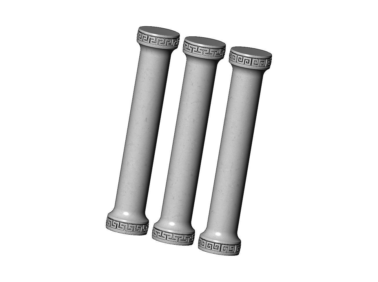 Simple greek key model making miniature pillar columns 3D print model_8