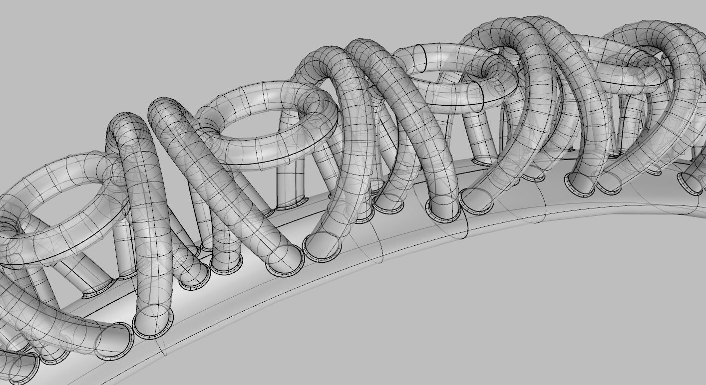 Wire Loops Bangle 3D print model_2