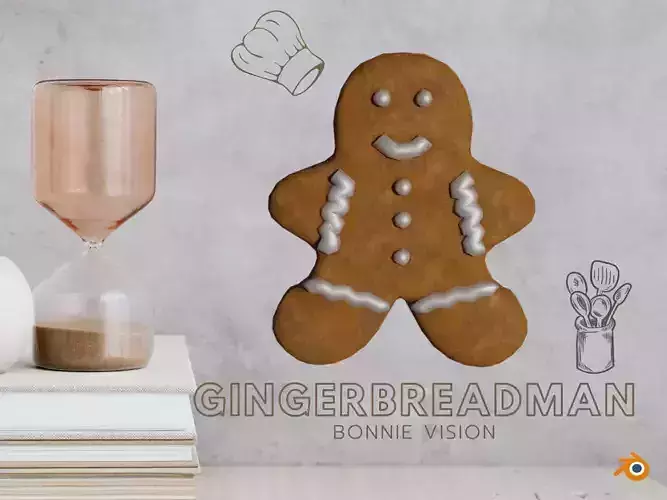 Gingerbreadman Christmas Cookie 3D model