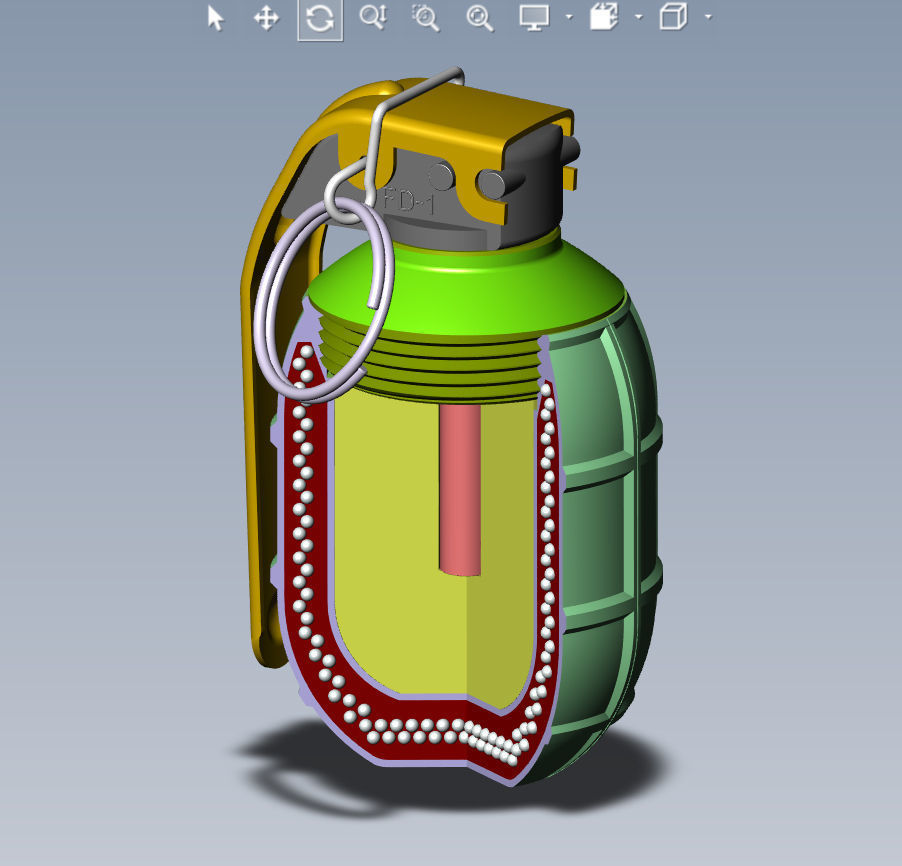 Bulgarian hand grenades GHO1 and GHD2 Moulage 3Dprintable 3D model_10