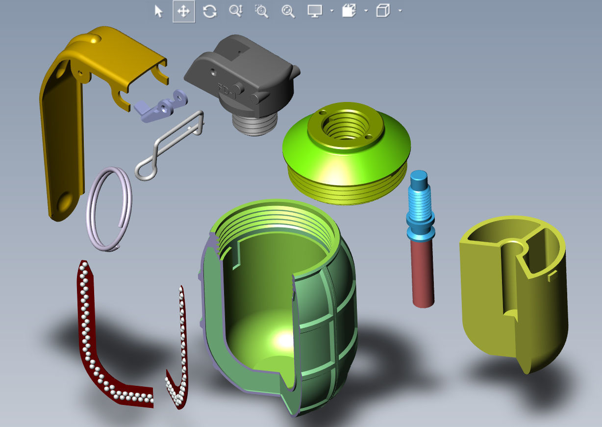 Bulgarian hand grenades GHO1 and GHD2 Moulage 3Dprintable 3D model_12