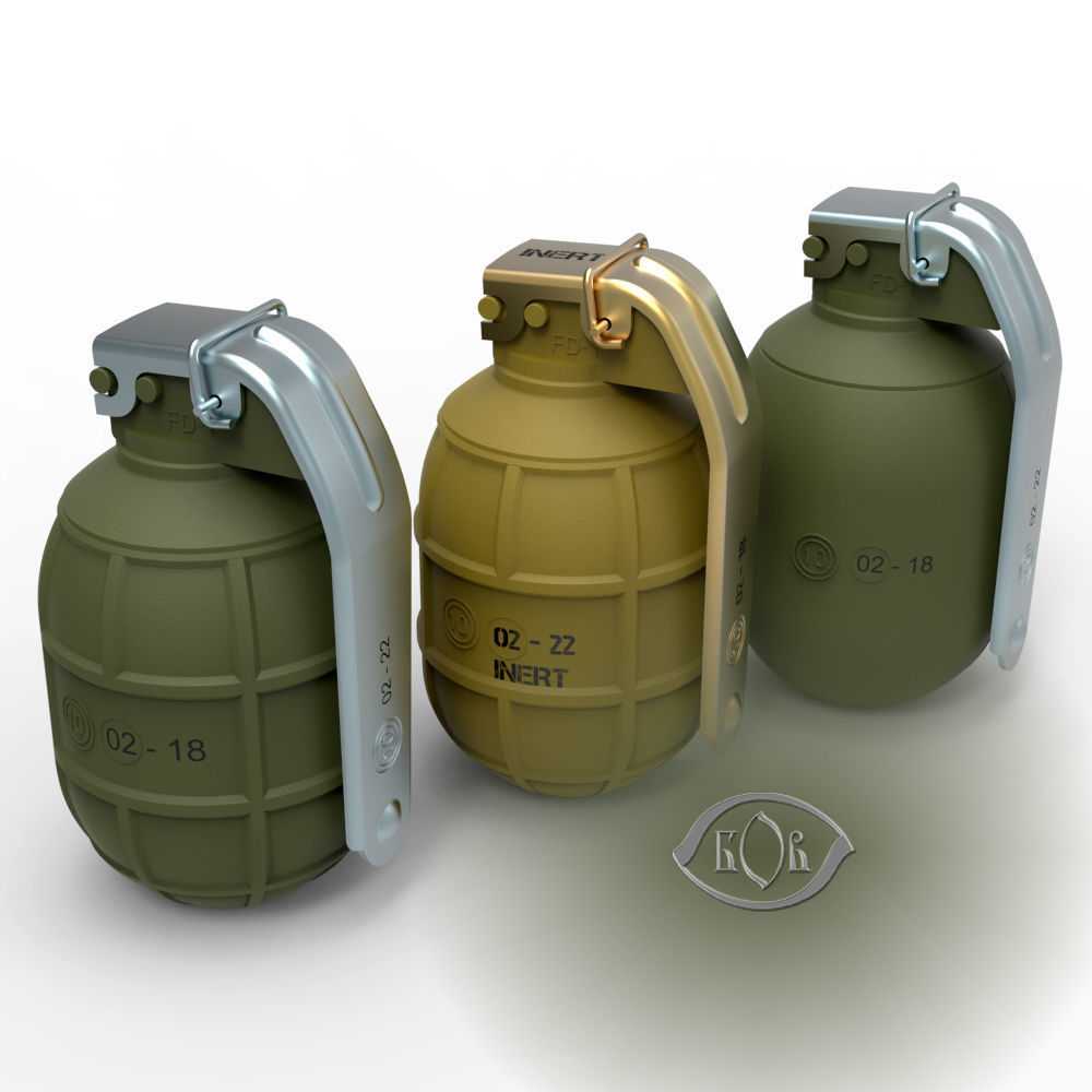 Bulgarian hand grenades GHO1 and GHD2 Moulage 3Dprintable 3D model_1