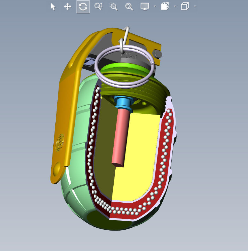 Bulgarian hand grenades GHO1 and GHD2 Moulage 3Dprintable 3D model_11
