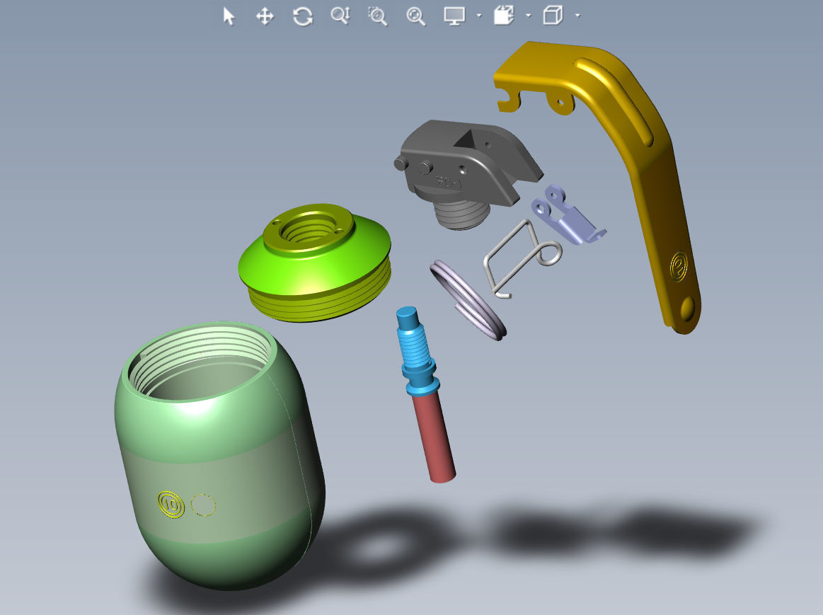 Bulgarian hand grenades GHO1 and GHD2 Moulage 3Dprintable 3D model_7