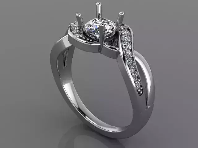 Engagement Ring 12 3DM STL OBJ MTL