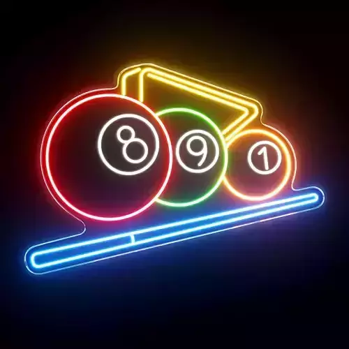 Billiard Ball Cue Neon Sign
