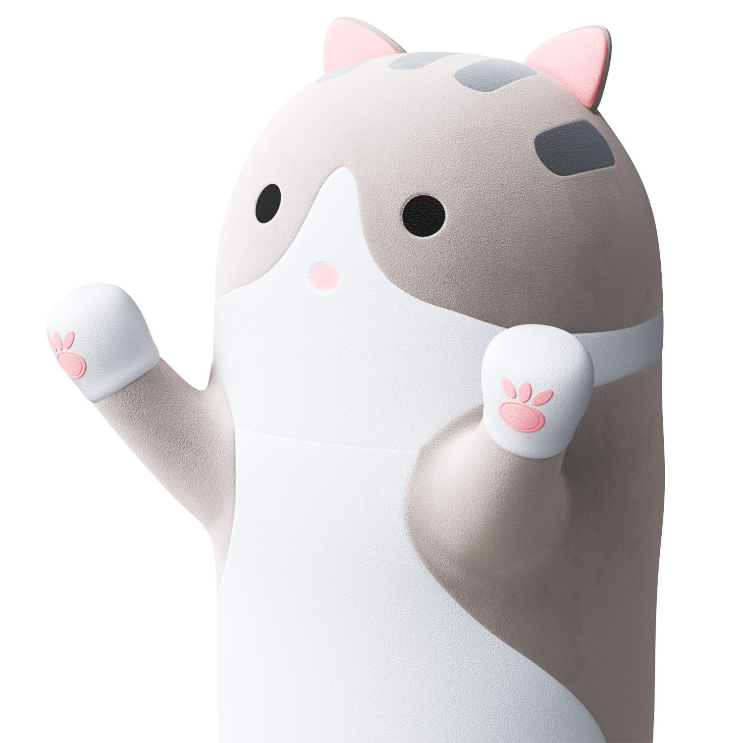 Soft toy pillow long cat 3D model_1