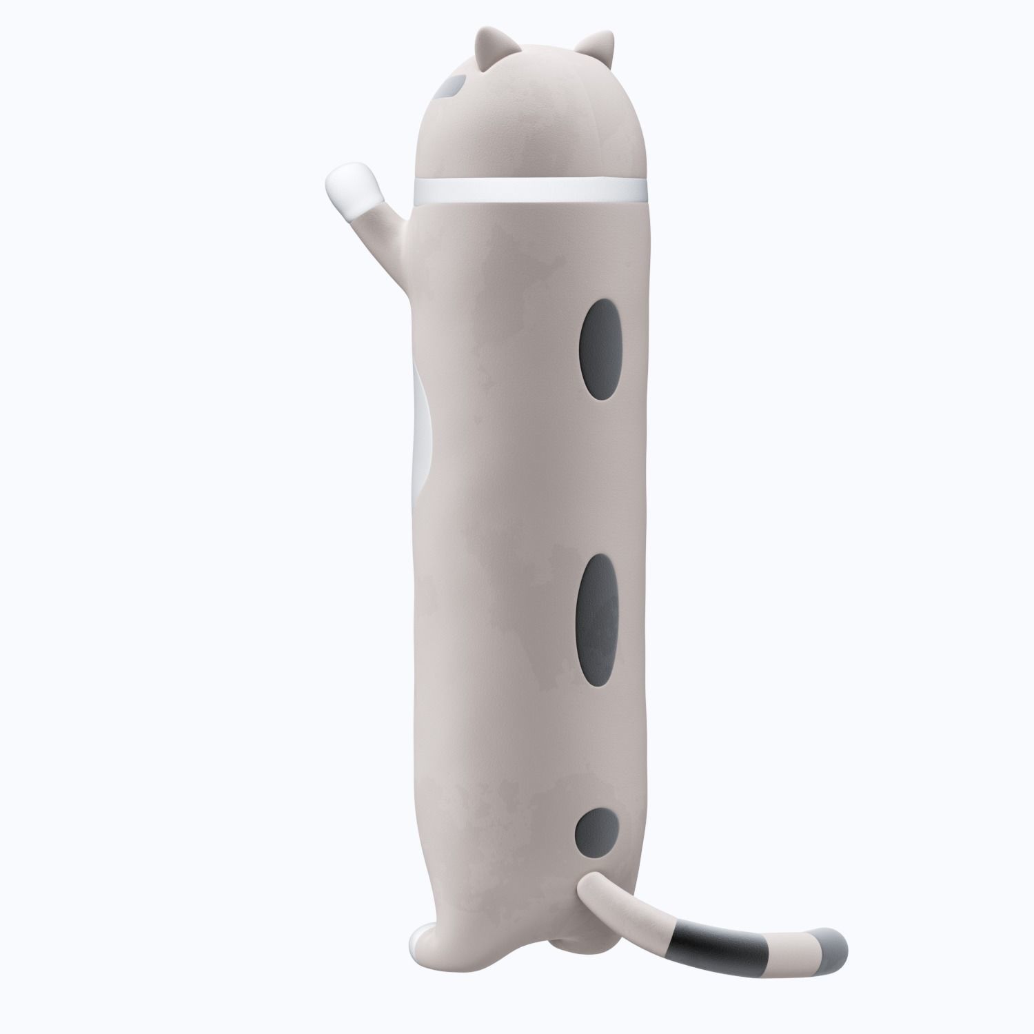 Soft toy pillow long cat 3D model_3