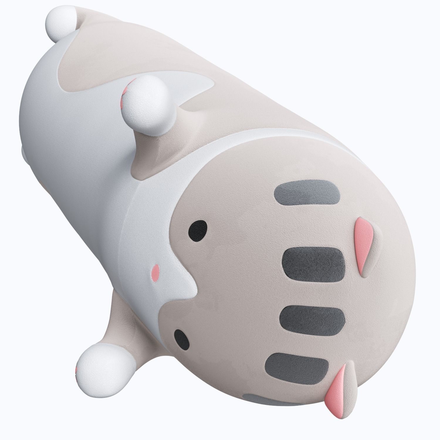 Soft toy pillow long cat 3D model_2