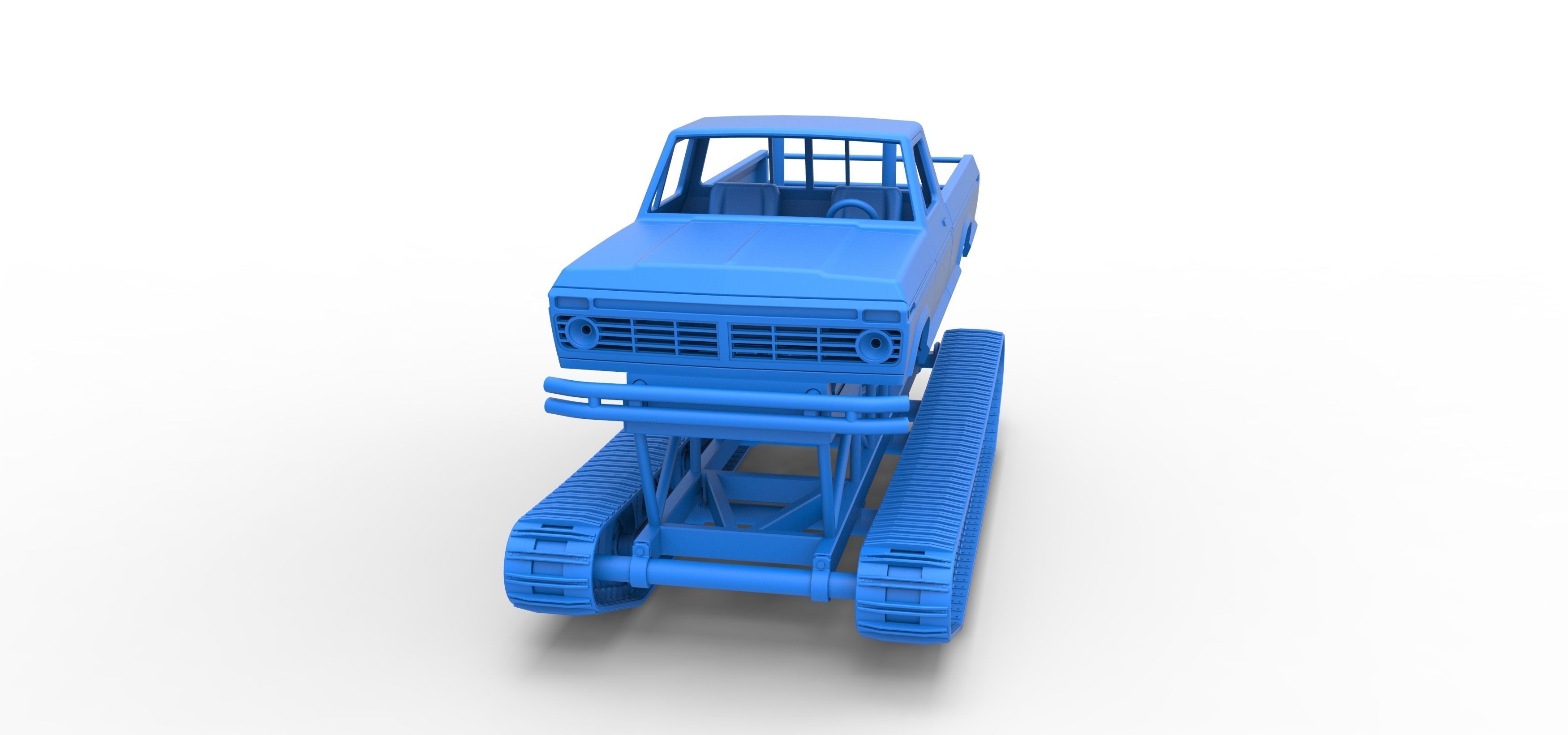 Redneck Rave Mud truck on tracks Scale 1 to 25 3D print model_22