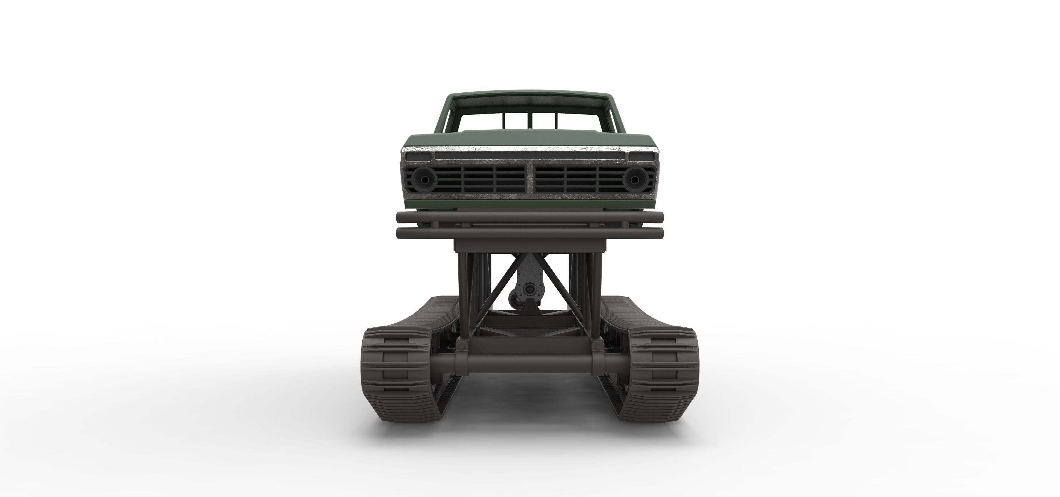 Redneck Rave Mud truck on tracks Scale 1 to 25 3D print model_7