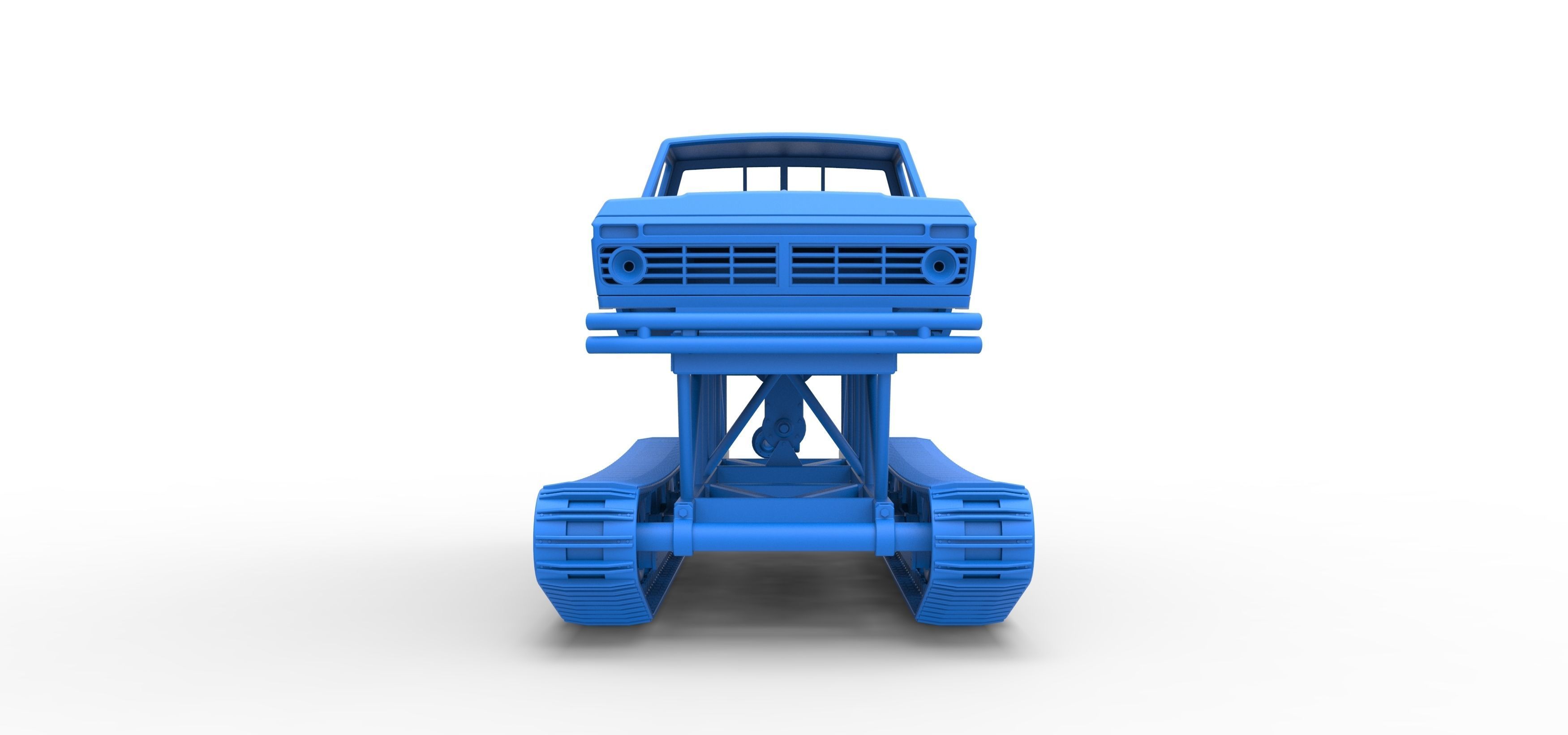 Redneck Rave Mud truck on tracks Scale 1 to 25 3D print model_24