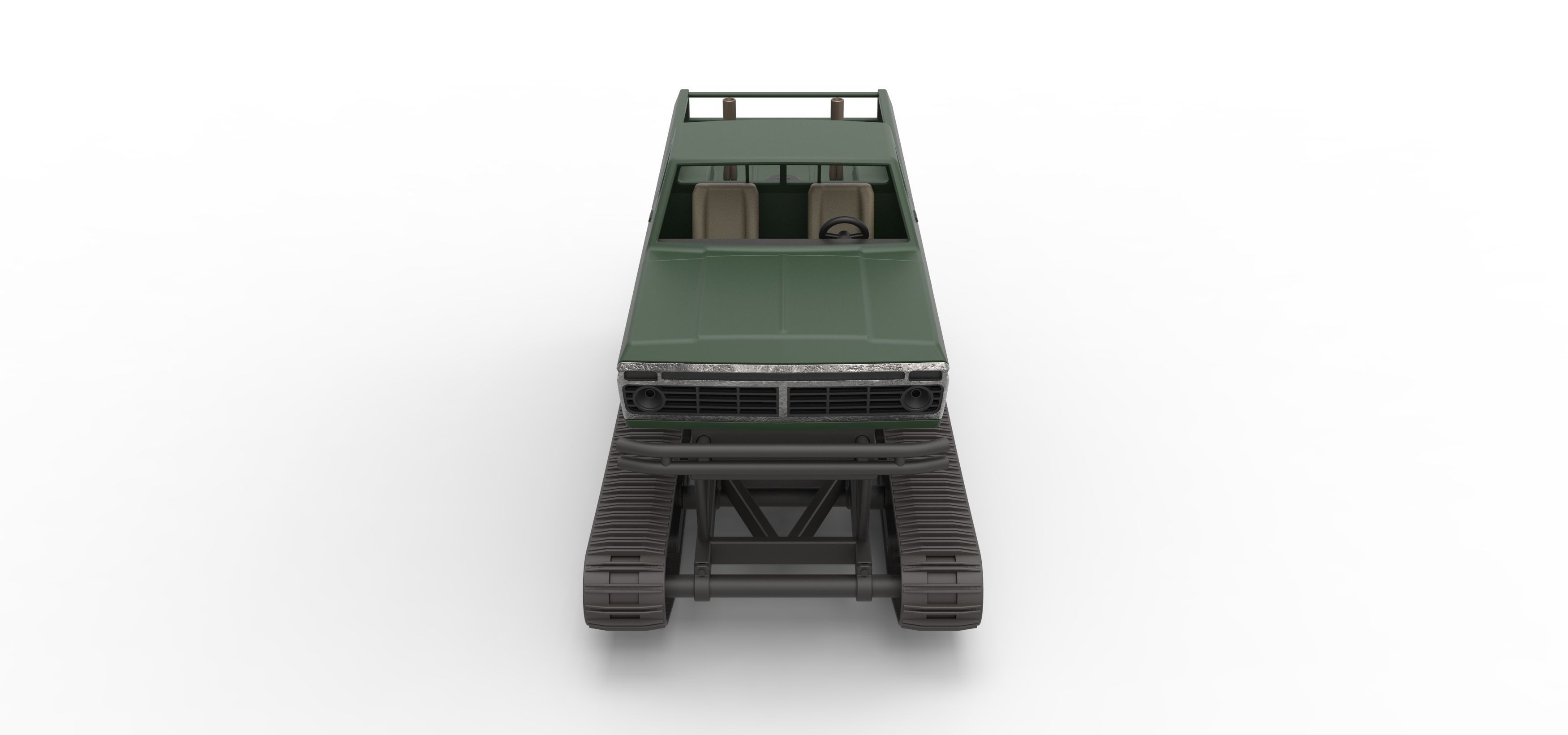 Redneck Rave Mud truck on tracks Scale 1 to 25 3D print model_8