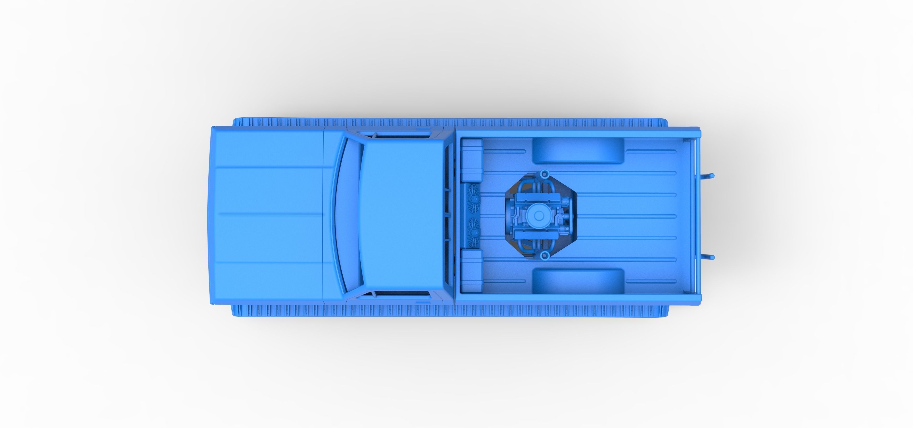 Redneck Rave Mud truck on tracks Scale 1 to 25 3D print model_28