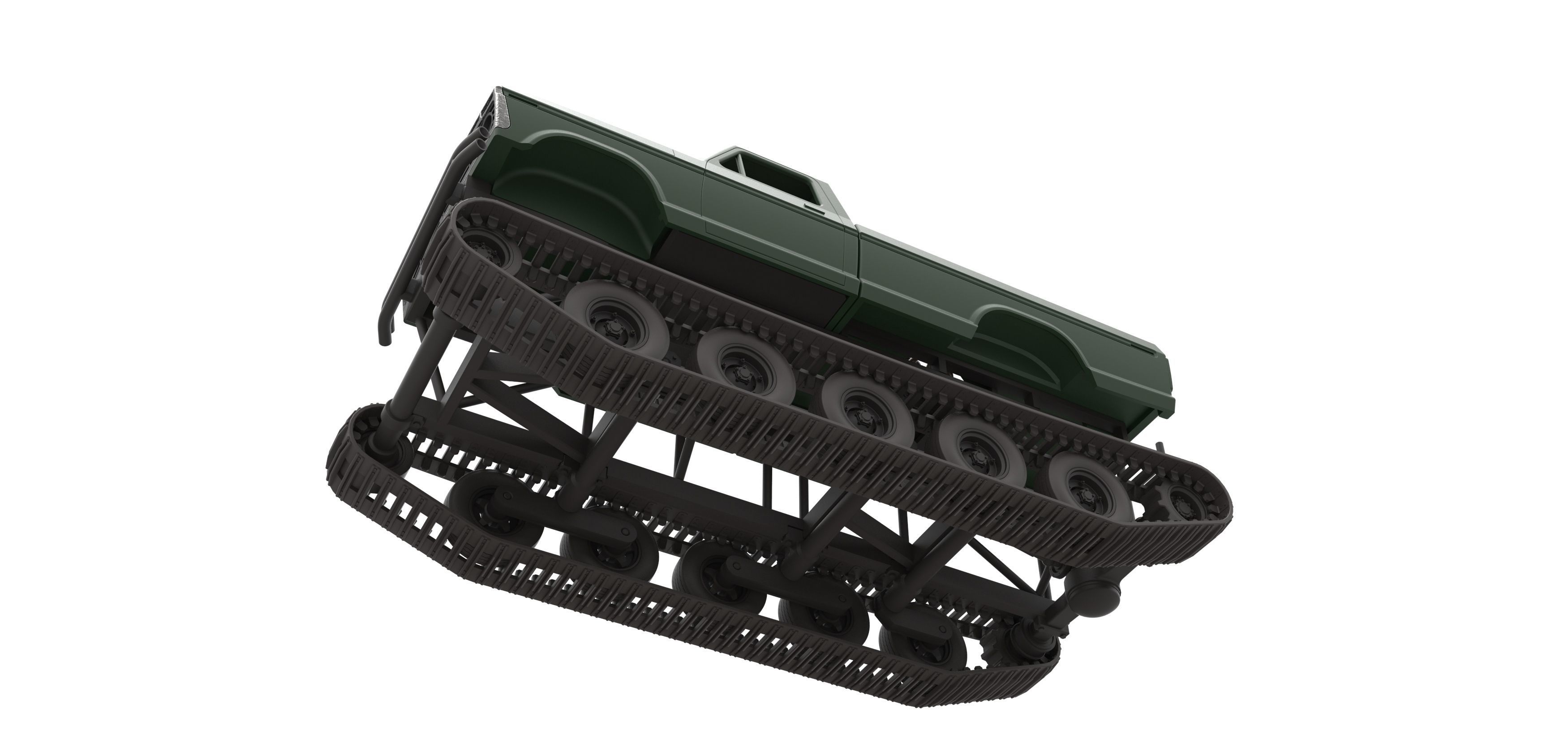 Redneck Rave Mud truck on tracks Scale 1 to 25 3D print model_3